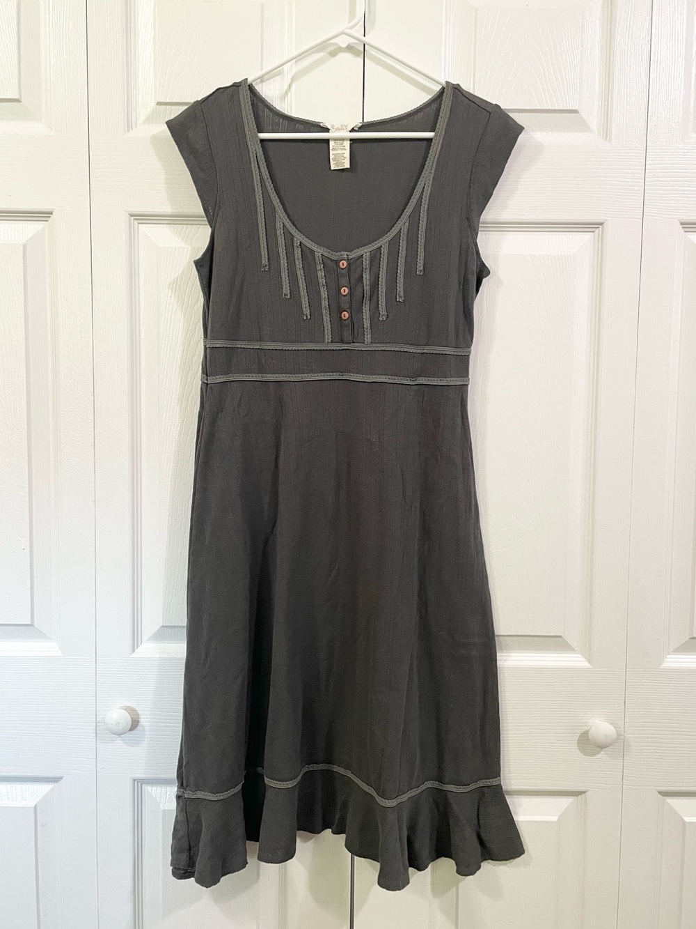 ROXY Y2K Pointelle Empire Waist Dress Women's Size L